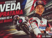 Veda Ega Pratama Naik Ke Posisi 5 Klasemen Sementara Setelah Finis Diurutan Ke-4  Moto3 Prancis