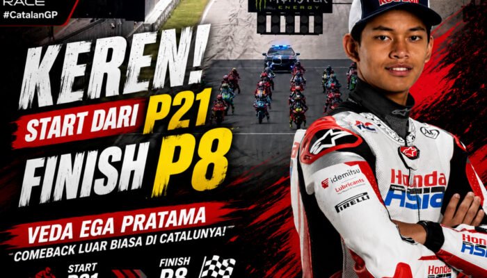 Perjuangan Keren Veda Ega Pratama di Moto3 Catalunya 2026, Start dari P20 dan Finis P8