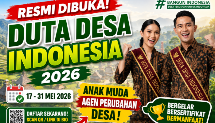 Pendaftaran Duta Desa Indonesia 2026 Resmi Dibuka, Anak Muda Diajak Jadi Agen Perubahan Desa