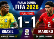 Brasil Ditahan Maroko 1-1 di Piala Dunia 2026, Vinicius Junior Jadi Penyelamat Dari Kekalahan