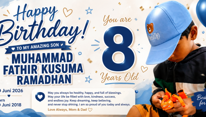 Ulang Tahun Ke-8 Muhammad Fathir Kusuma Ramadhan Dihiasi Kebetulan Angka Menarik