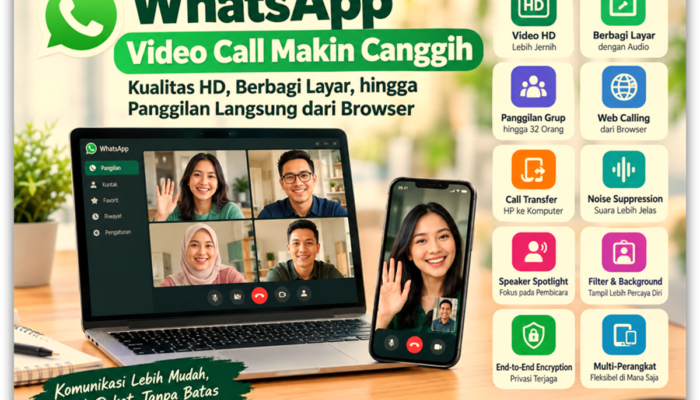 WhatsApp Video Call Makin Canggih: Kualitas HD, Berbagi Layar, hingga Panggilan Langsung dari Browser