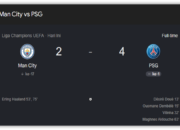 Hasil Akhir Paris Saint-Germain VS Menchester City Dengan Skor 4-2