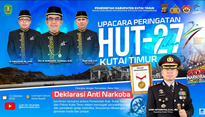 Bertepatan HUT ke-27 Kutai Timur, 61 Ribu Pelajar Pecahkan Rekor MURI Deklarasikan Anti Narkoba